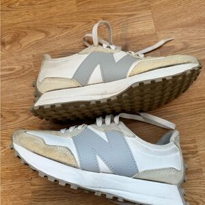 New Balance 327 Cream and Gray Athletic Shoes